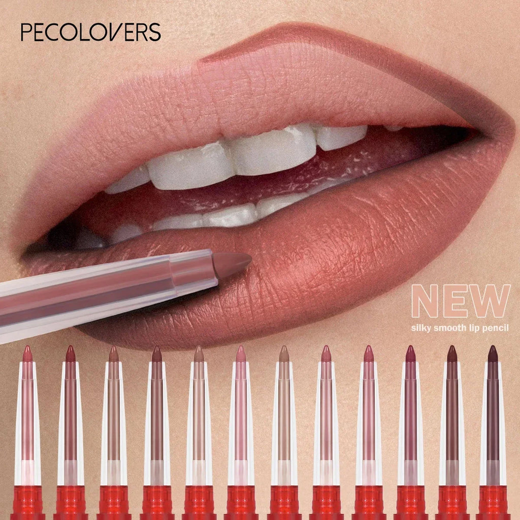 Velvet Lip Liner Crayon Matte Tapered Gradient Lipstick Pen Waterproof Non-Sticky Contouring Lip Makeup Mixed Color System Zpaxo