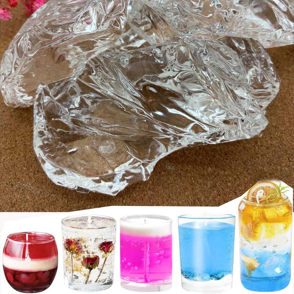 Transparent Jelly Wax for Candle Making | Crystal Gel 100g–1kg Candle Making Wax Zpaxo