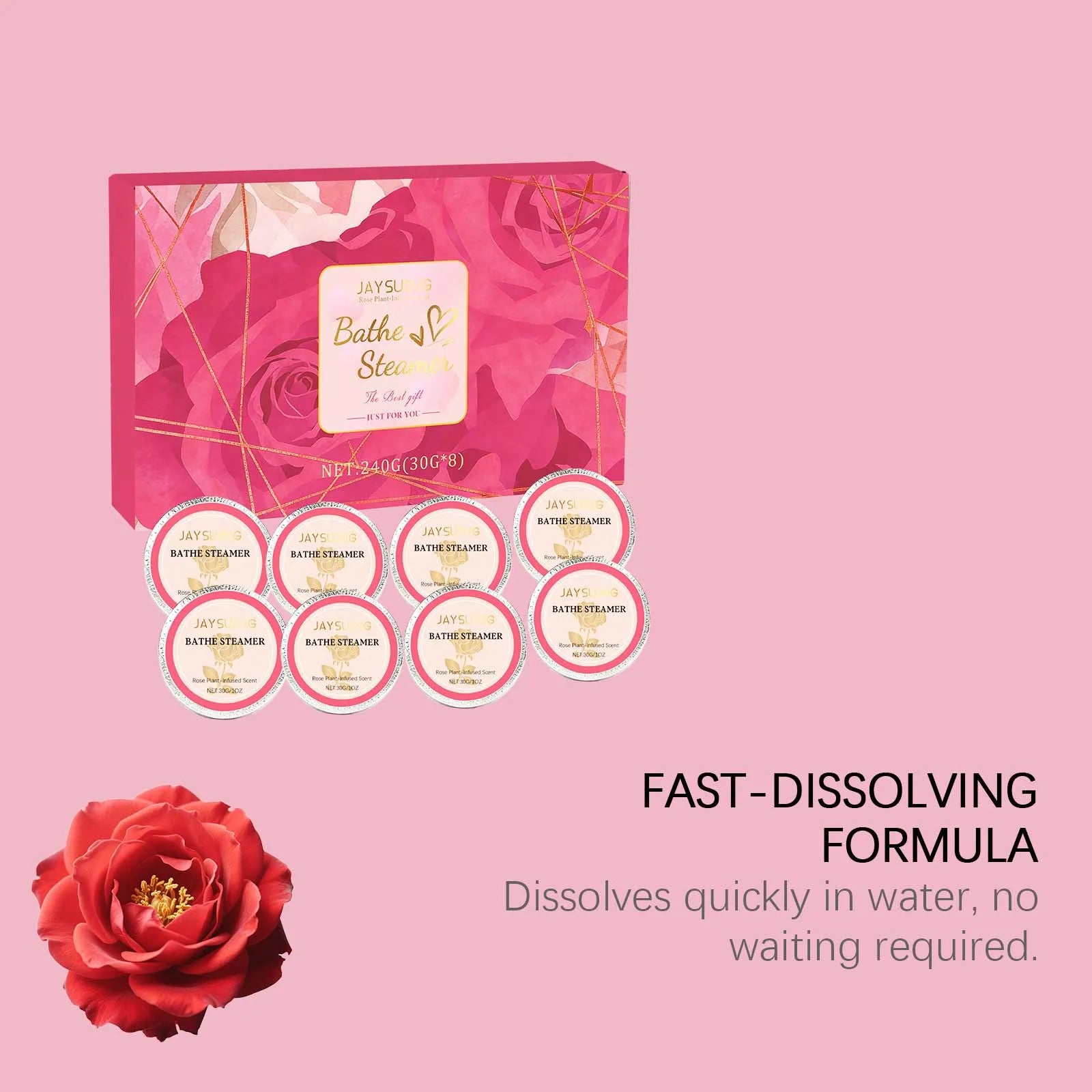Rose Aromatherapy Shower Tablets – Relaxing Shower Steamers 8pc Aromatherapy Shower Steamers Zpaxo