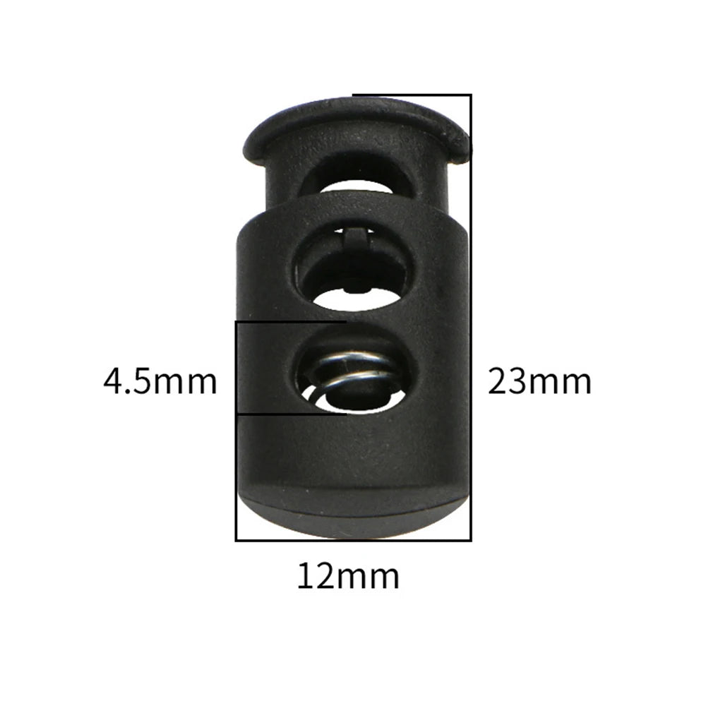 10Pcs Single/Double Hole Cord Lock Stopper For Sportswear Shoes Backpack Drawstring Paracord Rope Spring Toggle Clasp Accessory Zpaxo Long Double Hole