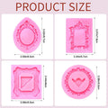 4Pcs Silicone Frame Molds For Chocolate, Mini Air Dry Clay Molds, Polymer Clay Molds, Photo Frame Molds Zpaxo 4Pcs
