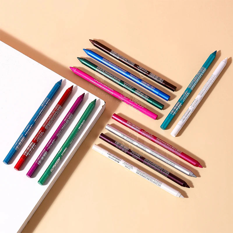 17 Colors Eyeliner Pencil Waterproof Long-lasting Black Brown Eyeliner Gel Pen Multicolor Eyeshadow Pearlescent Matte Makeup Zpaxo