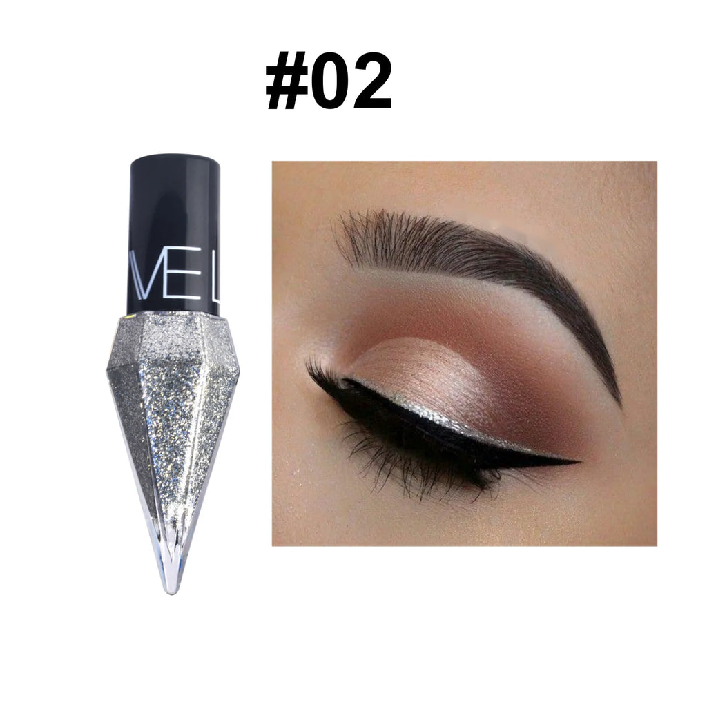 Pearlescent Glitter Diamond Liquid Eyeliner Shimmer Silver Color Waterproof Long Lasting Easy to Wear Eye Pencil Korean Makeup Zpaxo 02
