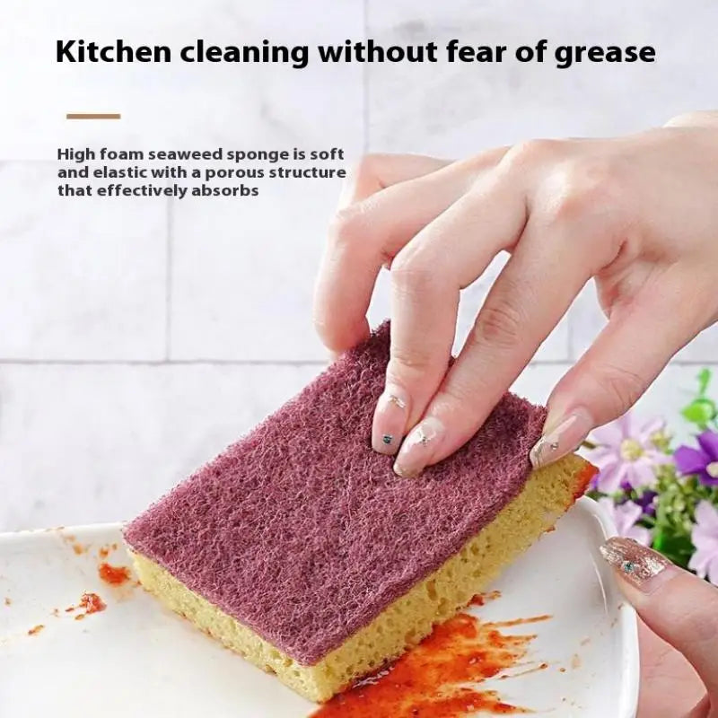 5PCS/10PCS Kitchen Stain Removal Sponge Clean Cotton Dishwashing Sponge Wipes Bathroom Cleaning Utensils High Density Sponge Zpaxo