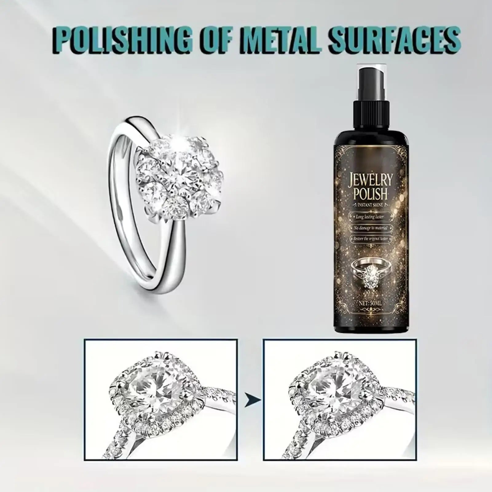 Jewelry Polishing Spray Silver Gold Gemstone Cleaner Shine Restorer