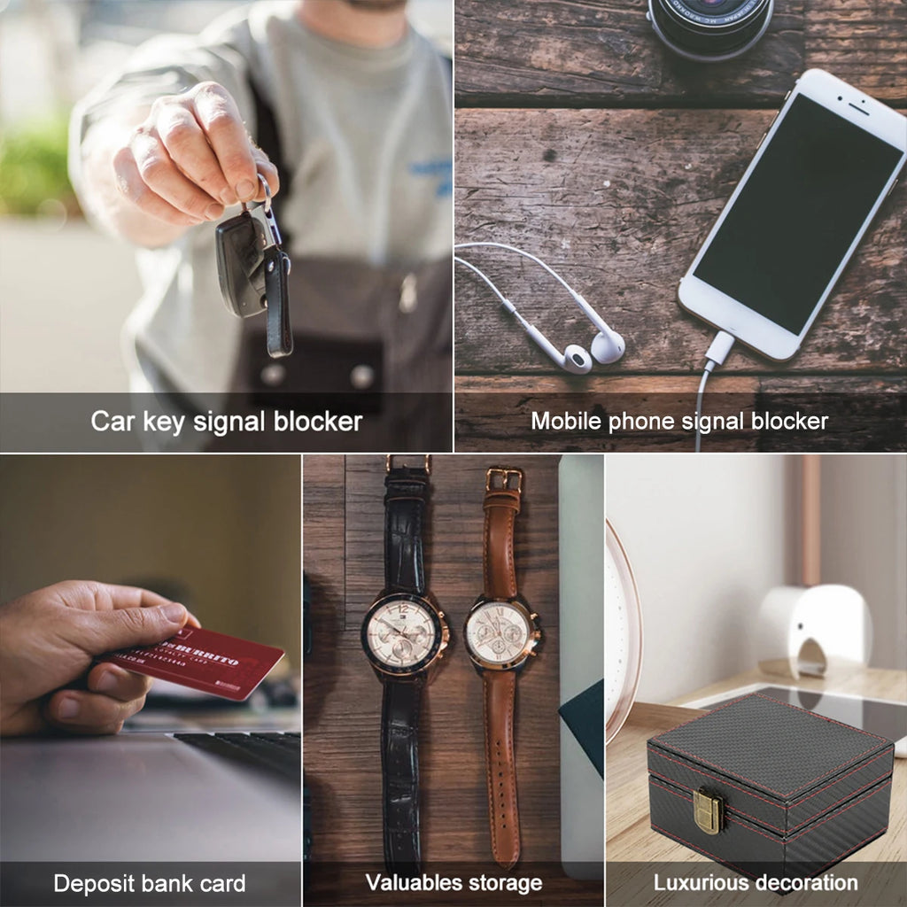 Signal Blocker Security Box Mobile Phone Storage Box for Bank Phone Card Car Keyless Anti-Theft Faraday Box Shielding Security Zpaxo