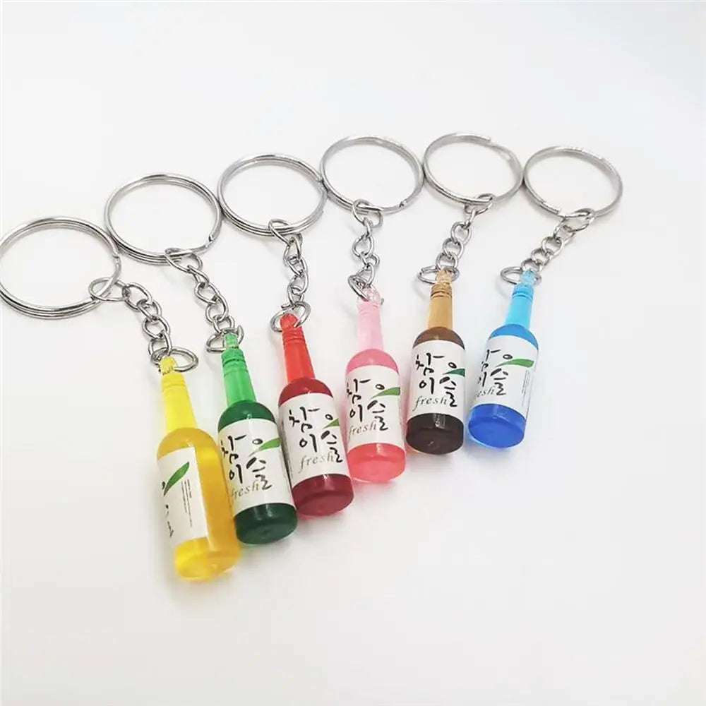 Accessions Craft Keyring Pendant Car Key Accessories Soju Cans Keychain Simulation Trinket Simulation Soju Cans Keyring Zpaxo