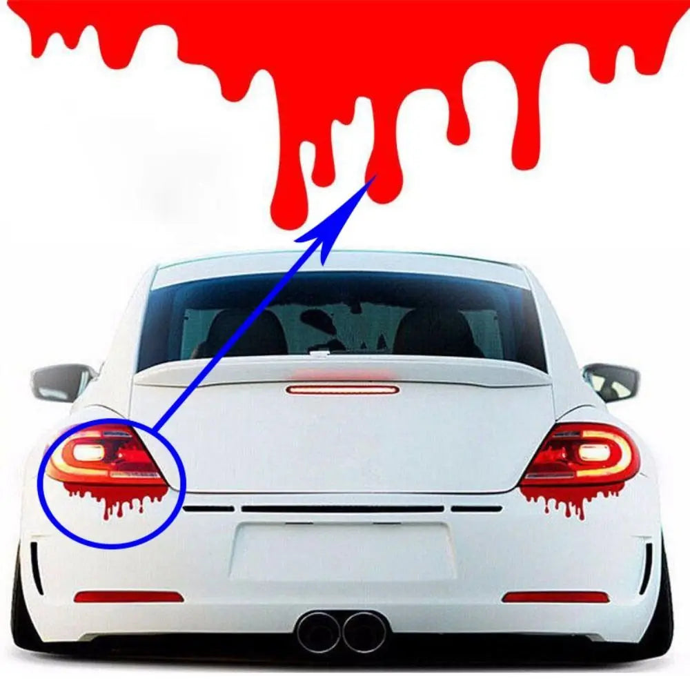 Halloween Car Red Blood Drips Stickers PET Headlight Sticker Easy Zpaxo