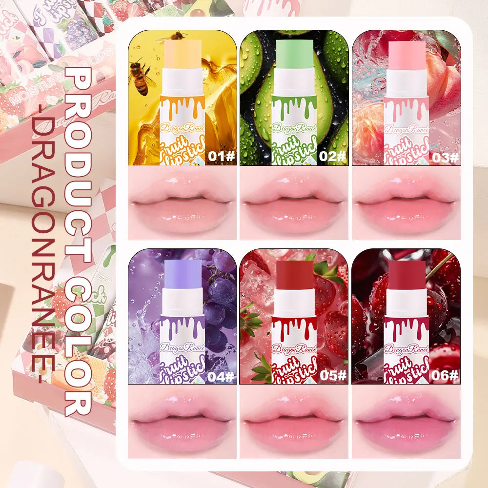 Set of Six Lipsticks, Moisturizing, Color-Changing, Hydrating, Waterproof, Color-Rich, Autumn and Winter Base Lip Balm Zpaxo