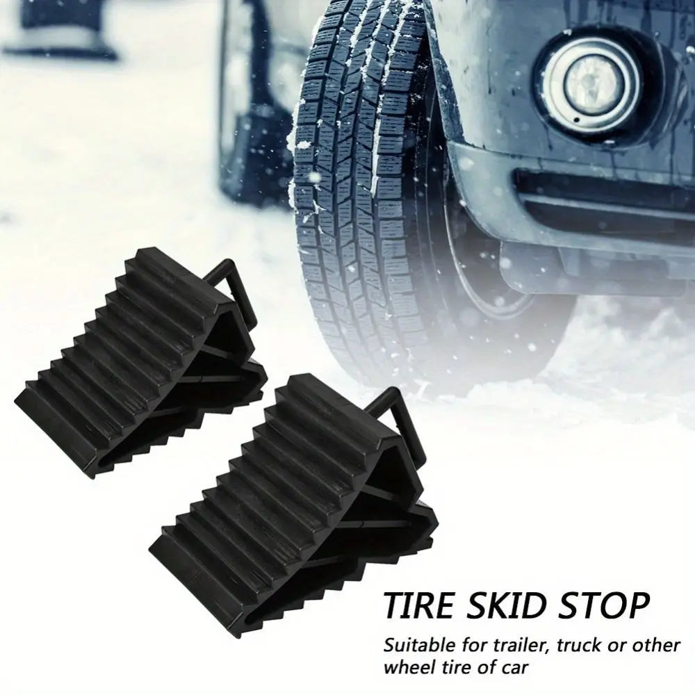 Handles Portable Wheel Chock Plastic Base Heavy Duty Stopper Non Slip Zpaxo