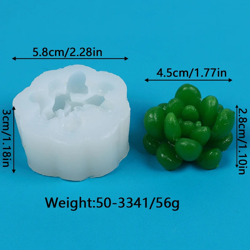 Succulents Candle Silicone Mold 3D Cactus Succulent Plants Soap Aroma Plaster Cement Craft Ornament Making Mold Home Decor Zpaxo 50-3341-D