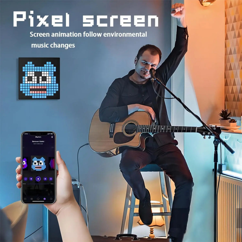 LED Pixel Display Panel Night Light Bluetooth APP Control Photo Frame Animation Display Beside Decoration Light For Room Decor Zpaxo