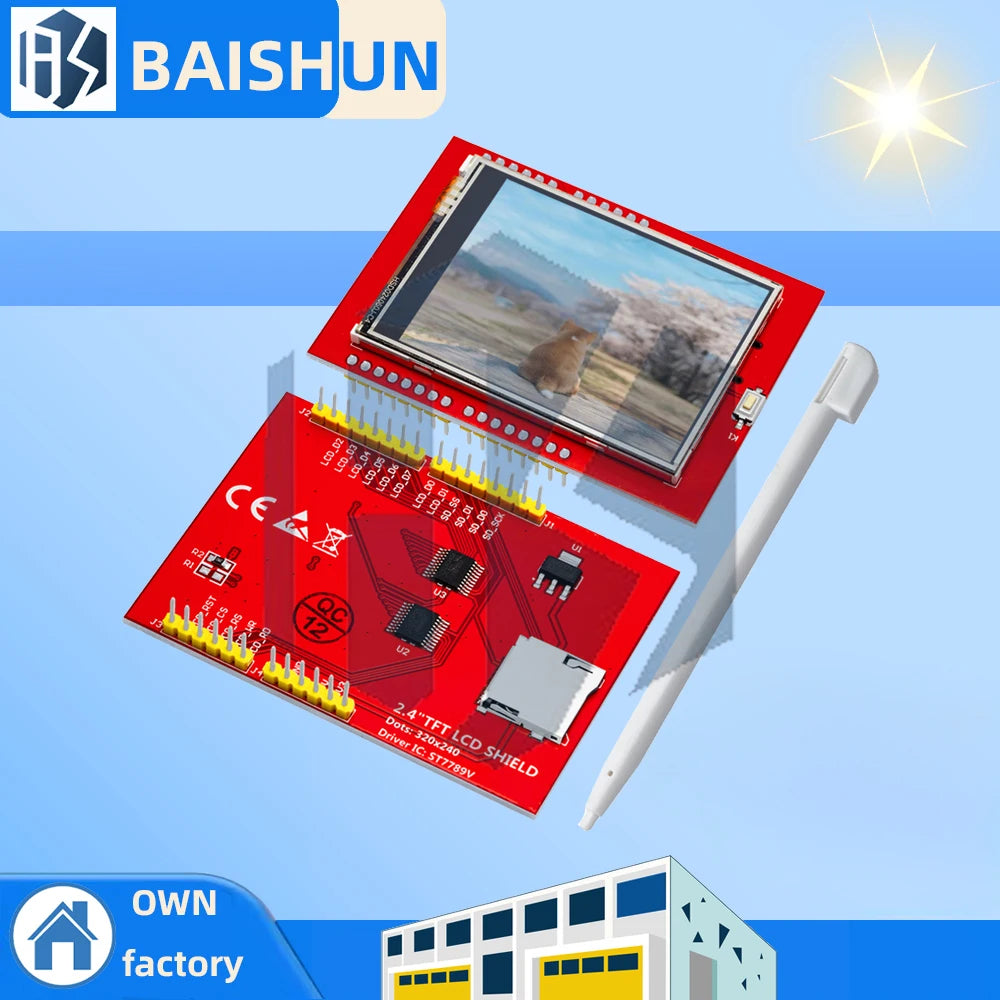1PCS LCD module TFT for arduino touch screen 2.4 inch TFT LCD screen for UNOR3 Board and support mega 2560 with Touch pen diy Zpaxo