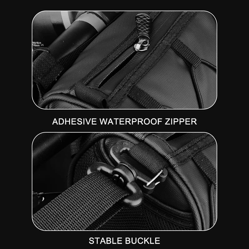 Multi-Functional Bicycle Handlebar Bag Durable Large Capacity Portable Commuter Adventures Cylindrical Bike Bag Bike Accessories Zpaxo