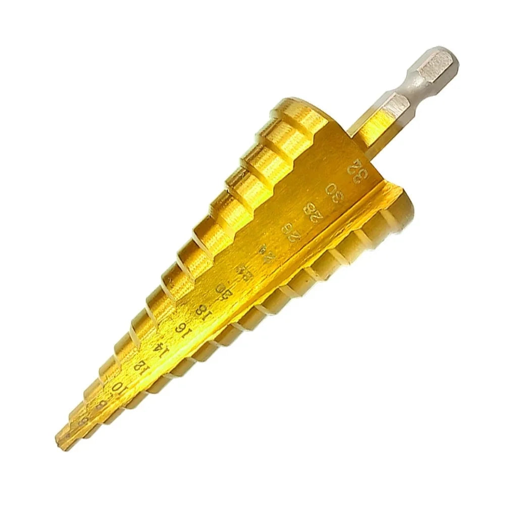 3-Piece Titanium Step Drill Bit Set – 3-12, 4-12, 4-20mm Hex Step Drill Bit Set Zpaxo
