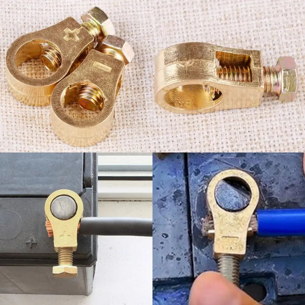 Positive Negative Poles Brass Screw Terminal Blocks Copper Material Zpaxo