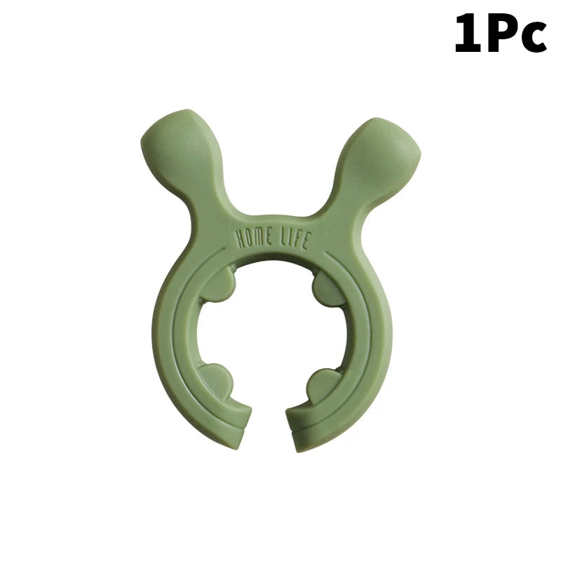 Silicone Spatula Rack Holder Deer Ear Anti Scalding Overflow Pot Clip Zpaxo Green