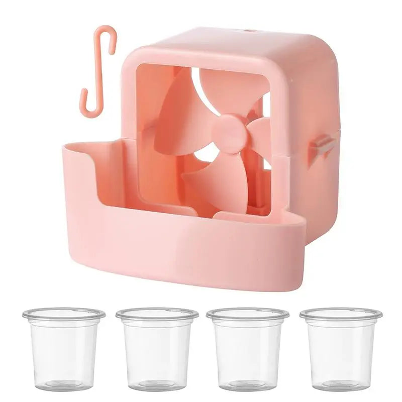 Electric Fan Cooling Storage Box Ice Fast Portable Household Hanging Zpaxo pink