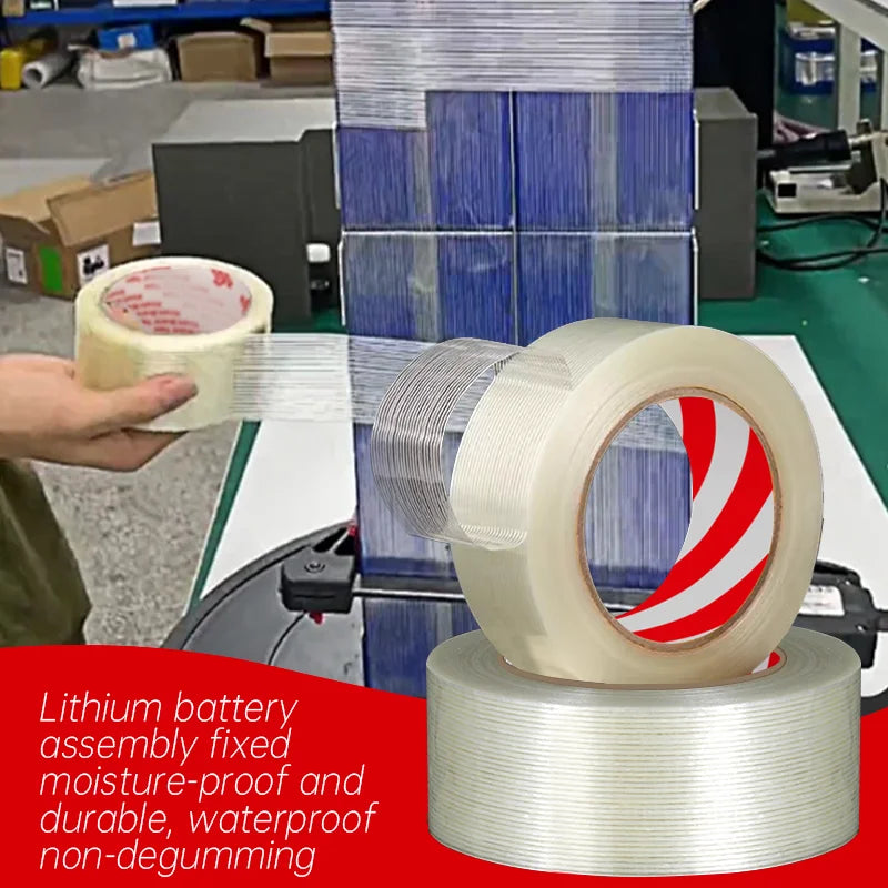 Strong Fiber Tape Filament Transparent Striped Electrical Fixed Glass