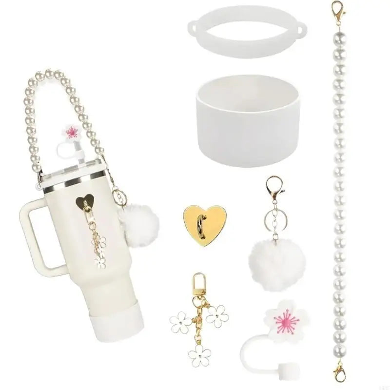 Silicone Water Bottle Boot Handle Cup Pendants Sleeve Accessory Straw