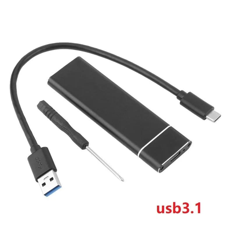NGFF M.2 SATA SSD to USB 3.1 Type C to M.2 NGFF External SSD Hard Disk Drive Box NVME PCIE HDD Aluminium Case UASP B B+M Key Zpaxo