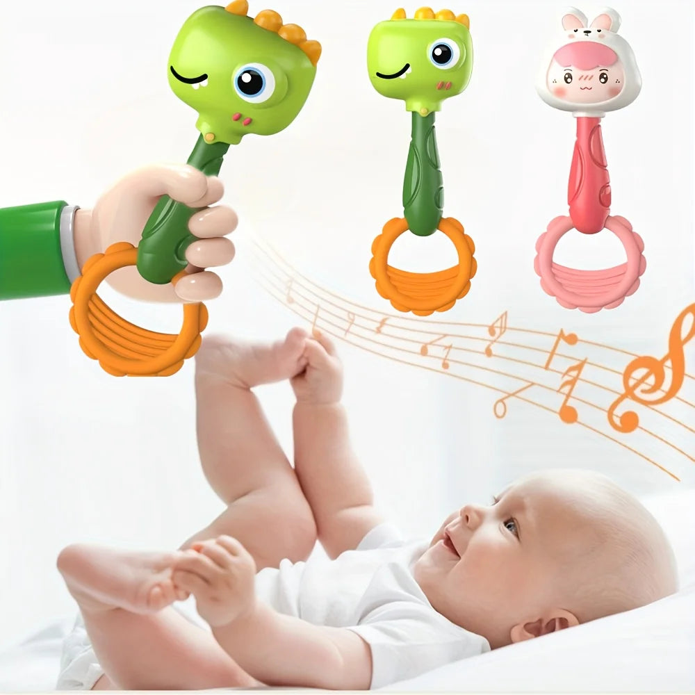 Baby Hand Chime Toy Cute Pink Rabbit Green Dinosaur Design Promotes