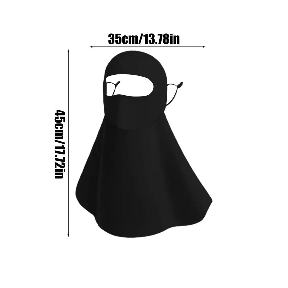UV Protection Full Face & Neck Mask – Breathable Sun Cover UV Sun Face Mask Zpaxo Black