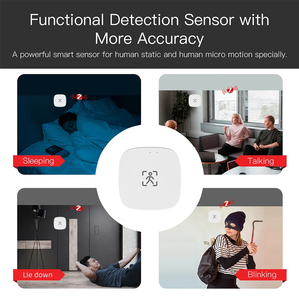 ZigBee Wifi MmWave Human Presence Motion Sensor With Luminance/Distance Detection 5/110/220V Tuya Smart Life Home Automation Zpaxo