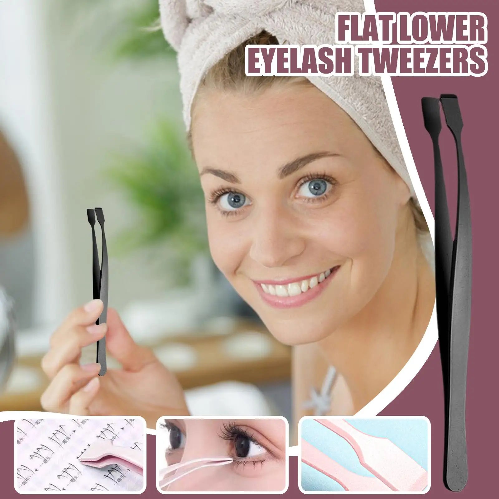 Makeup Tool Lash Applicator Eyelash Cluster Non Slip Tweezers Travel