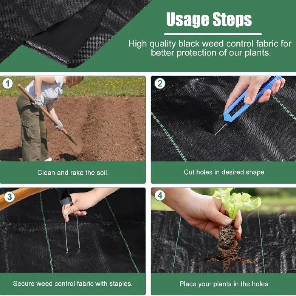Heavy Duty 3ft x 100ft Garden Fabric Premium Weed Barrier Landscape Durable Ground Cover for Gardening Agricultural Farming Plan Zpaxo