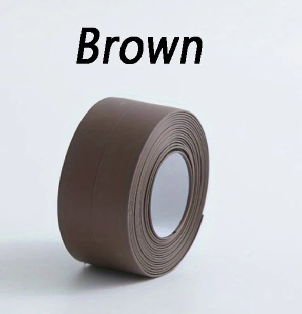 Multifunctional Self Adhesive Waterproof PVC Sealing Tape Mold Proof Caulk Strip for Bathroom Shower Kitchen Sink Pool Repair Zpaxo Brown 3.8cm 12.8M(4 Roll)