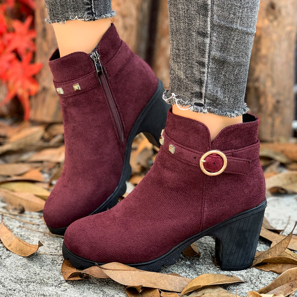 2025 New Women Boots Fashion Spring Winter Comfortable Boots Outdoor Ankle Boots Ladies High Quality High Heels Shoes for Women Zpaxo