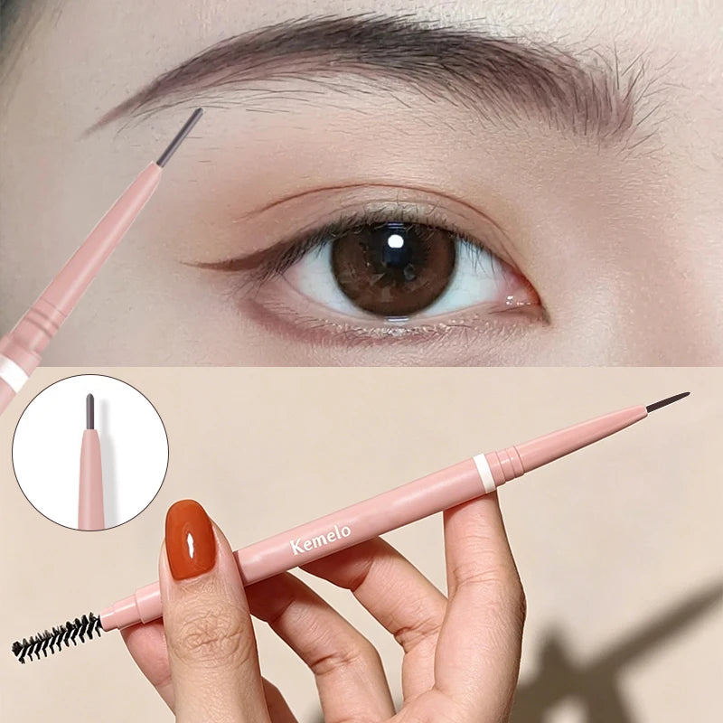 6 Colors 1.5mm Ultra Fine Double-Ended Eyebrow Pencil with Brush Long Lasting Waterproof Professional Eye Makeup Cosmetics Zpaxo