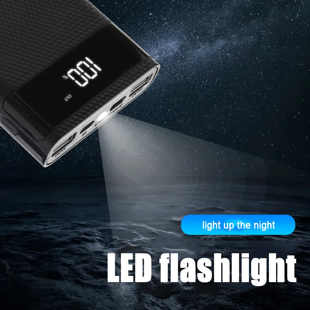 Dual USB 5V 4*18650 Power Bank Battery Box Type C PD Fast Mobile Phone Charger DIY Shell Case For IPhone X Samsung S10 Plus Zpaxo