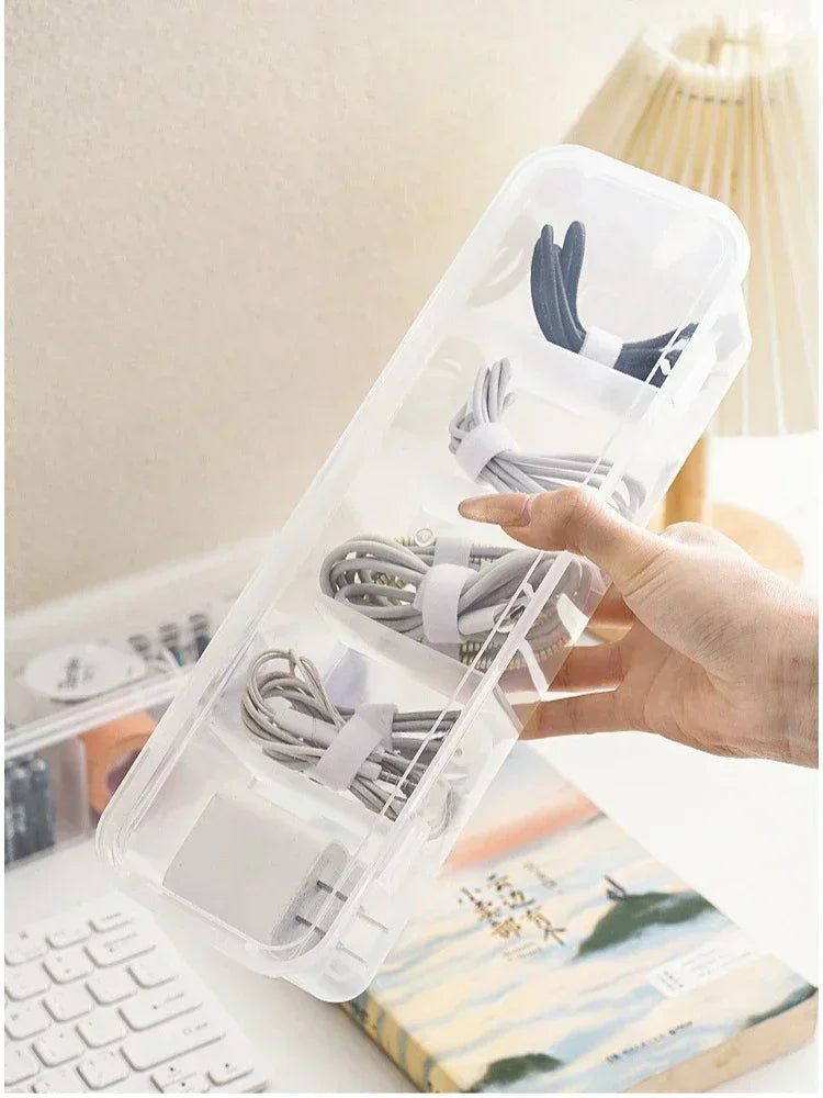 Data Cable Organizer Transparent Case Classification Dustproof Card