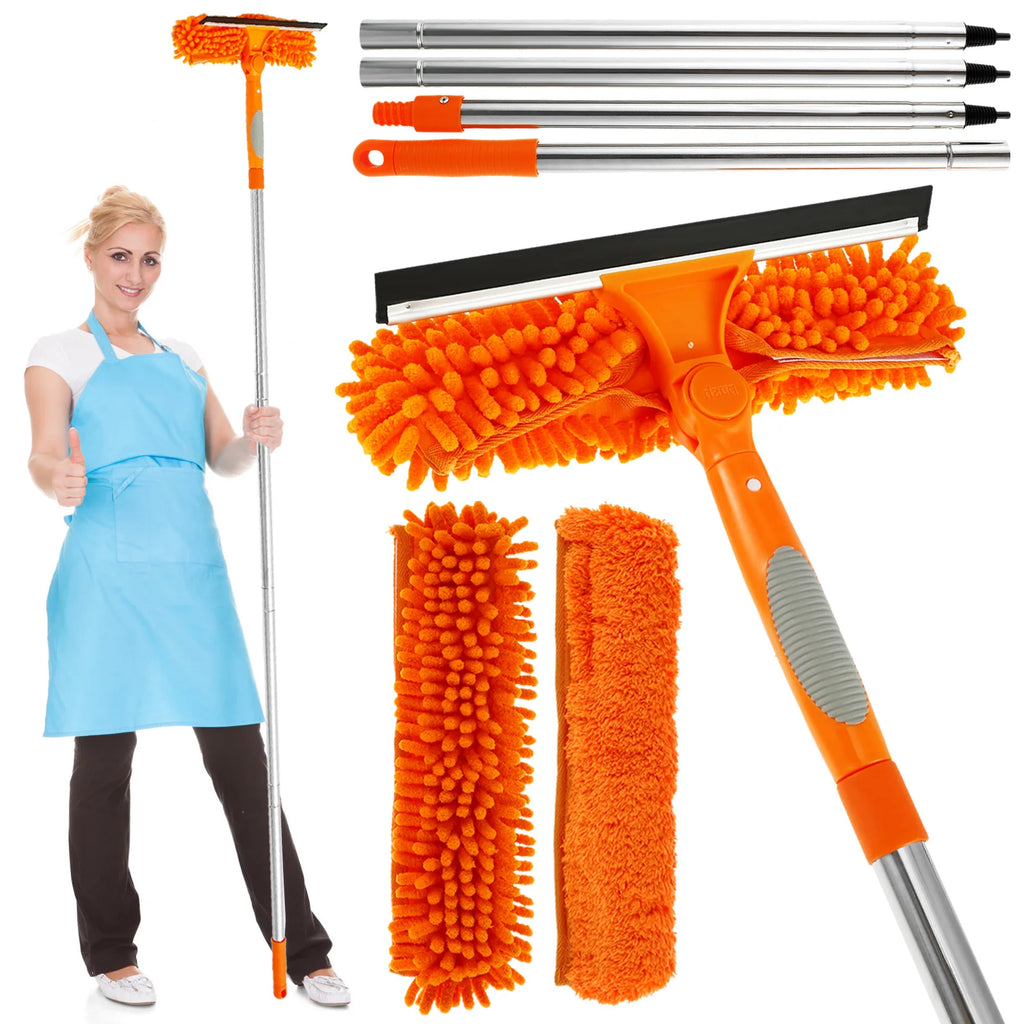 Professional Glass Cleaning kit Window Cleaning Squeegee Squeegee Window Extension Handle with 2 Pad For Walls & Ceilings Floor Zpaxo