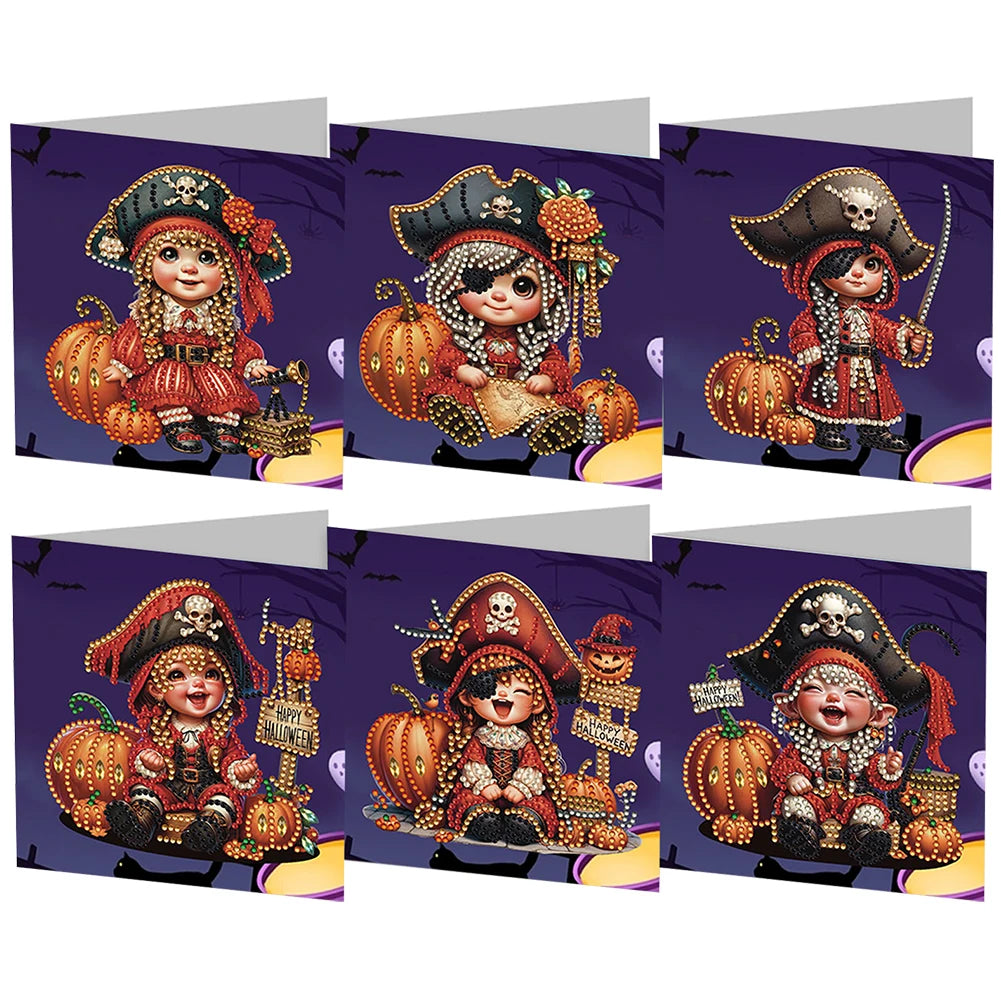 Halloween Cards Diamond Painting Greeting Card DIY Embroidery Zpaxo 6PCS HK032