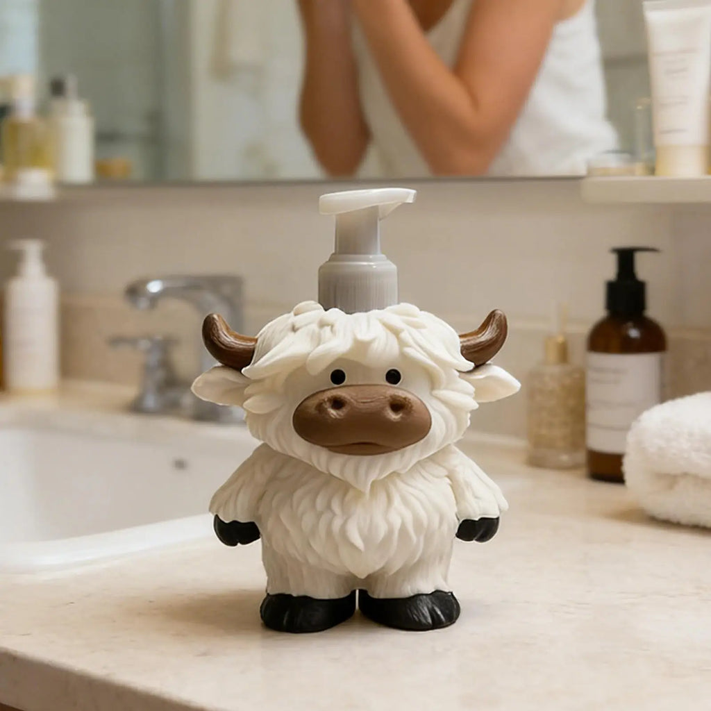 Soap Dispenser Cow Design Refillable Lotion Bottle Manual Kitchen Soap Dispenser for Shower Laundry Wash Christmas Countertop Zpaxo