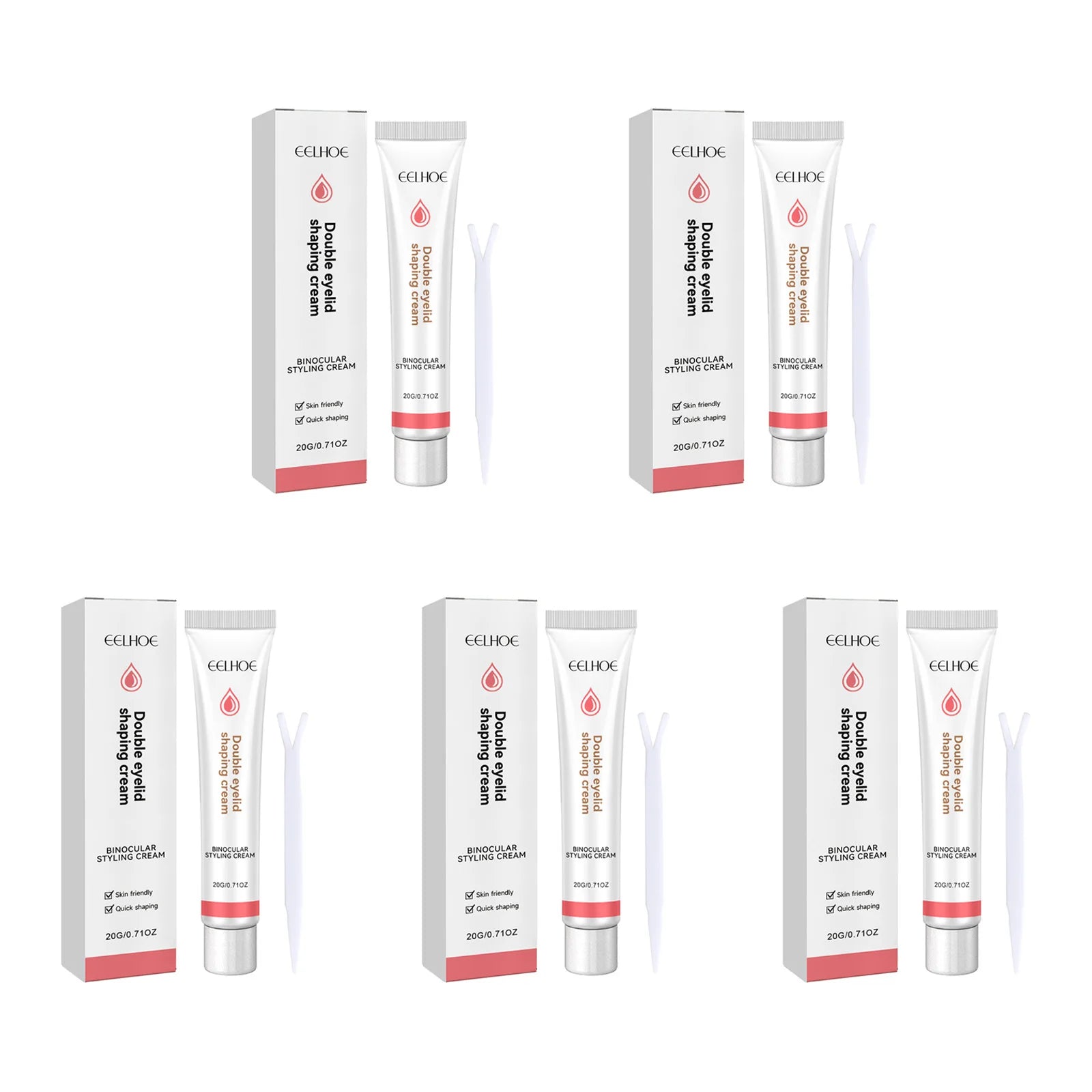 Eelhoe Double Eyelid Styling Cream – Invisible Eye Lift Glue Eyelid Styling Cream Zpaxo 5 Sets