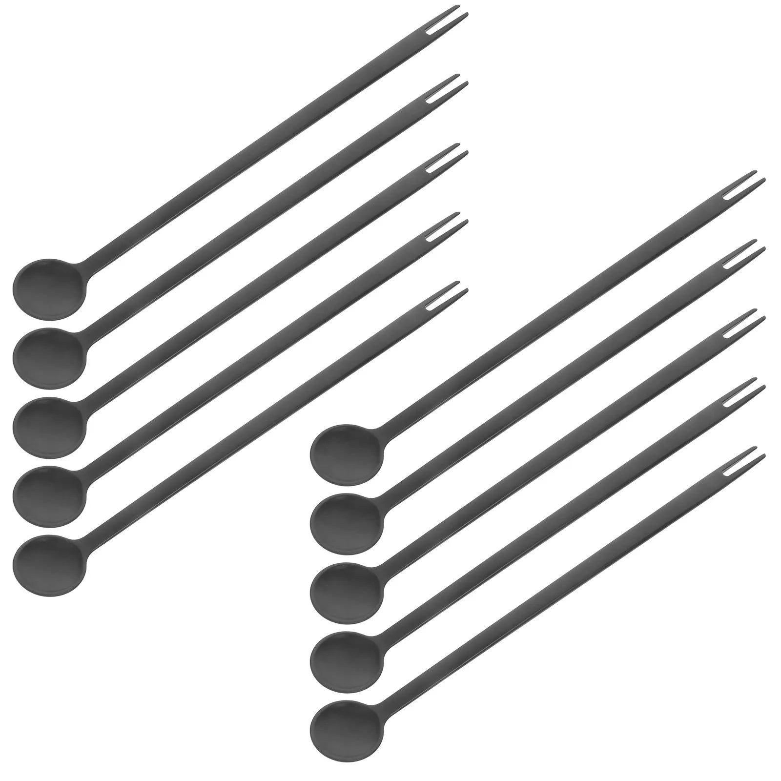 Fruit Fork Long Handle Dual Side Spoon Multifunctional Stirring