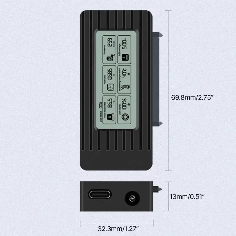 652F Hard Drive Caddy with Terrific Compatibility Support 2.5 and 3.5inch Hard Drive HDDs Support USB3.1 TypeC 6Gbps Zpaxo