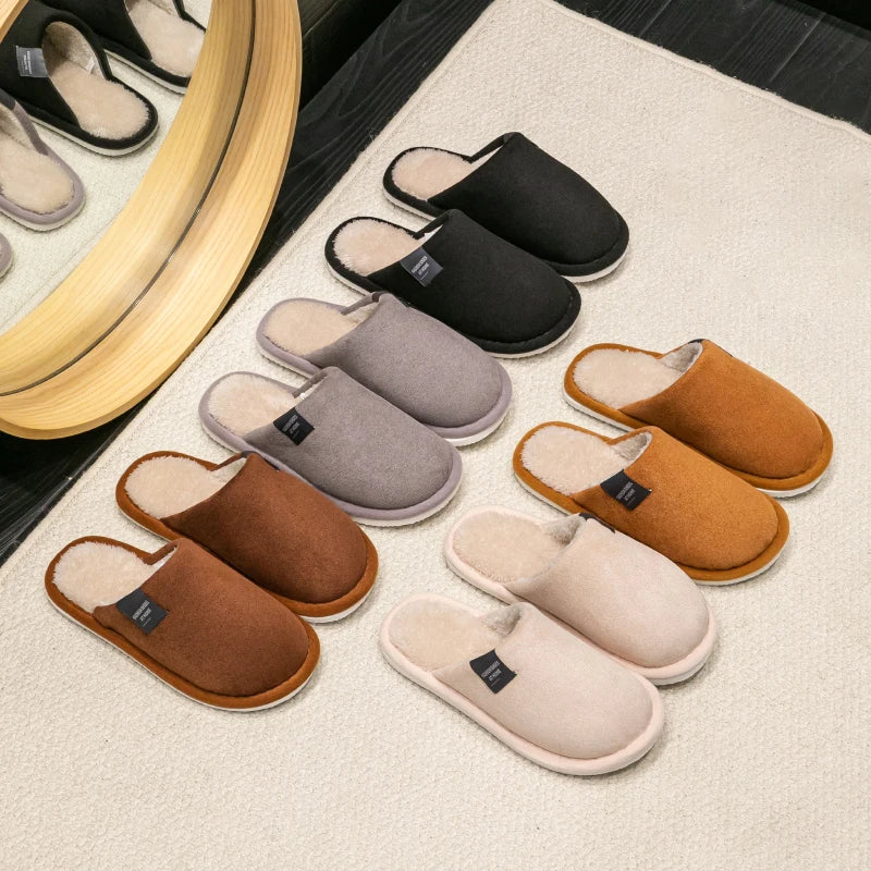 Winter Warm Slippers Men House Non Slip Soft Shoes Comfortable Flat