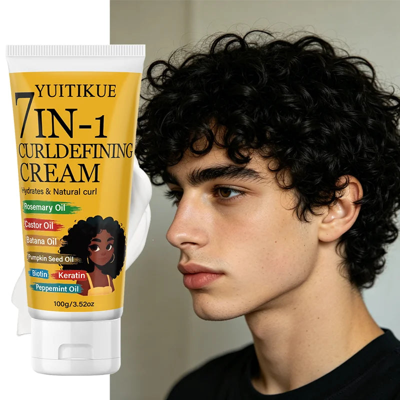 7-in-1 Curl Defining Cream | Batana Oil & Keratin Anti-Frizz Curl Defining Cream Zpaxo