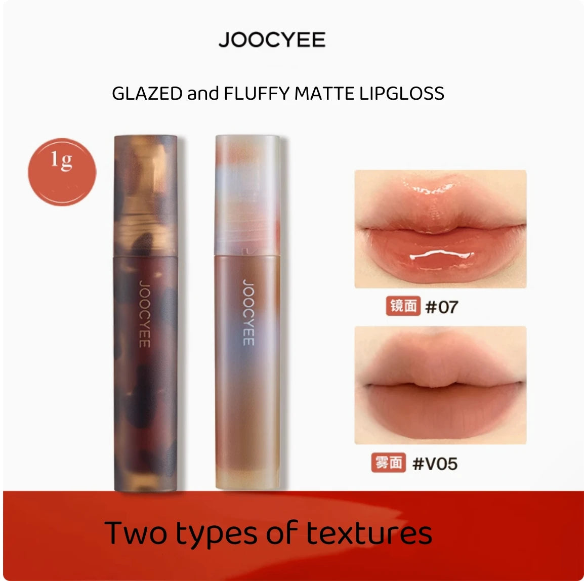 JOOCYEE Mini GLAZED FLUFFY MATTE LIPGLOSS G Moisturizer Long-lasting Zpaxo