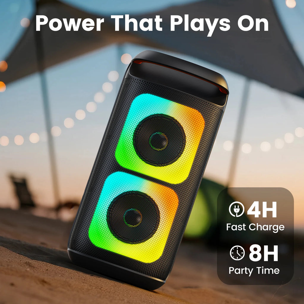 T37 Large Bluetooth Speaker Karaoke Machine Two Microphones Usb Tf