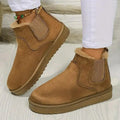 Women Ankle Boots 2025 Flats Platform Designer Shoes Winter Plush Warm Snow Boots Women Luxury Outdoor Casual Shoes for Women Zpaxo Brown 38