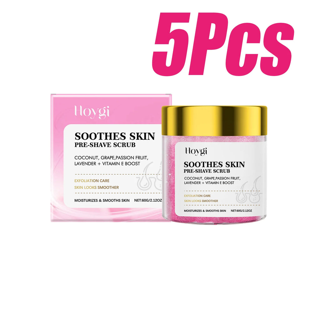 Hoygi Pre-Shave Exfoliating Scrub – Smooth Skin Face & Body Pre-Shave Scrub Zpaxo 5 x 60g boxed