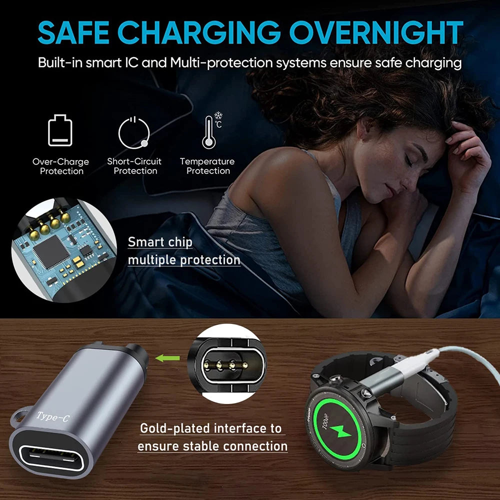 C Micro USB IOS Charging Cable Adapter Garmin Fenix 7 7x 6x 5 Zpaxo
