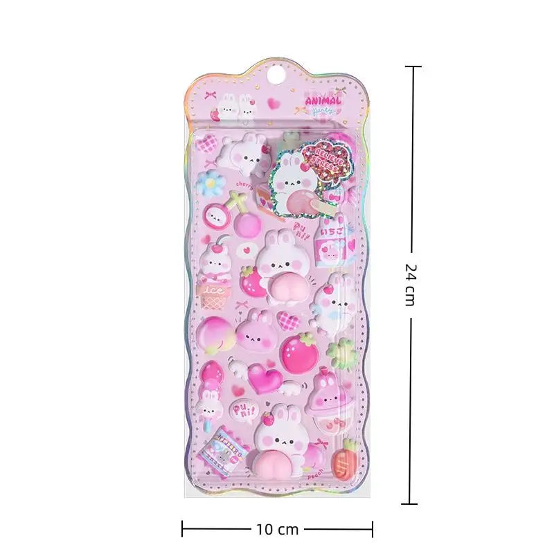 Kids Kawaii Cartoon 3D Fart Peach Stereo Sticker Stereoscopic Lovely
