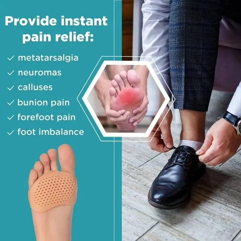 2-Pack Silicone Metatarsal Pads & Toe Separators | Forefoot Cushion